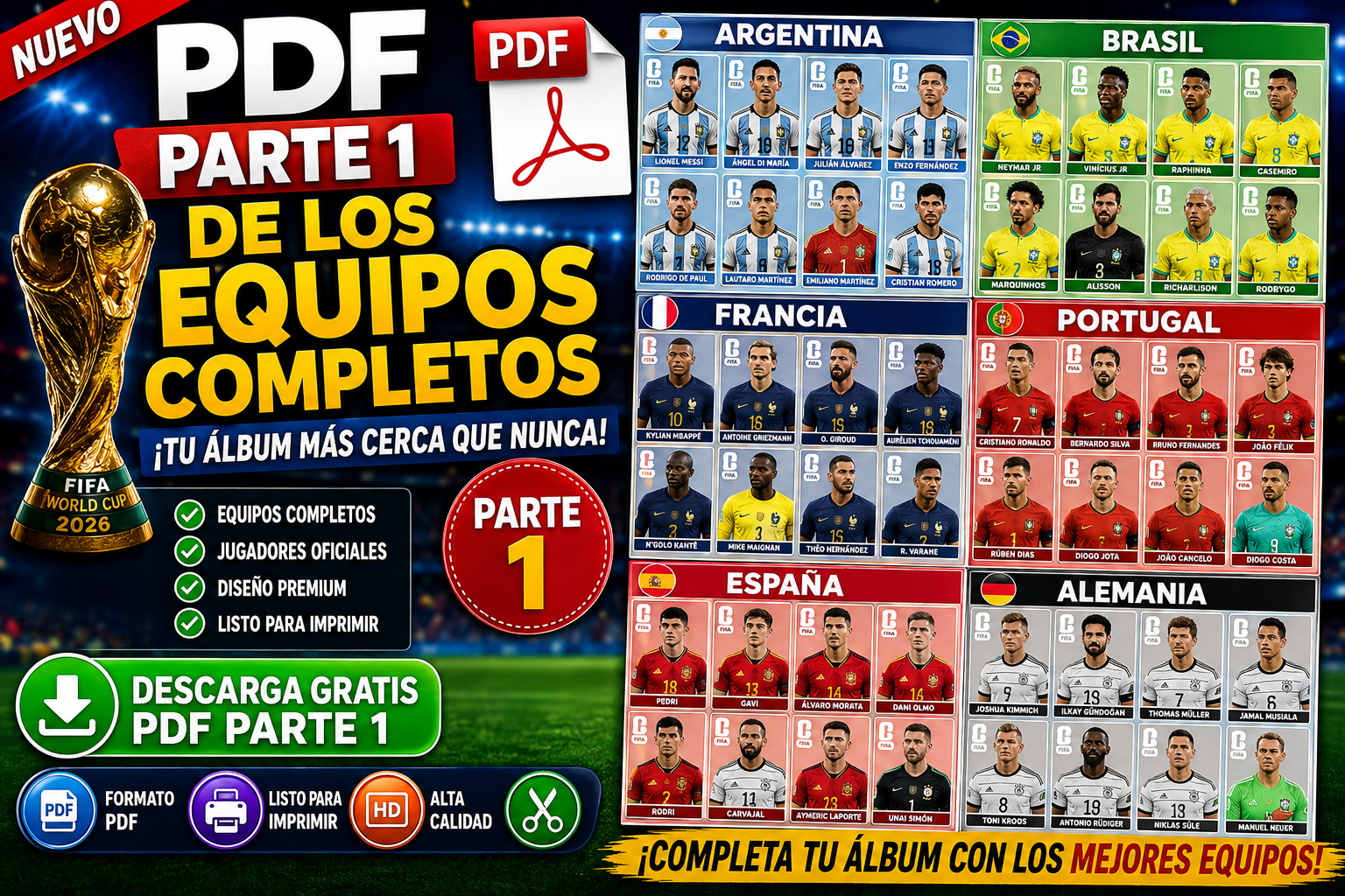 PDF Parte de los Equipos Completos del Mundial: El Archivo Más Buscado por los Coleccionistas